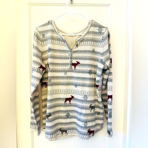 Cutest Comfy Henley with Fun Moose Print